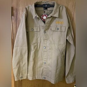 Southpole Authentic collection Denim jacket. Khaki. Embroidered Logo.